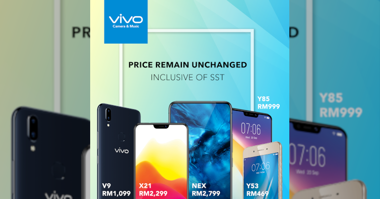 Prices for all Vivo smartphones remain the same even after SST