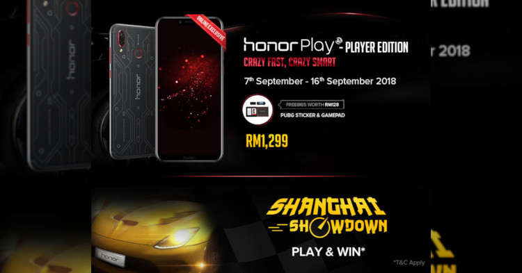 Honor Play Player Edition is exclusively available online at RM1299 starting 7 September 2018 and it will be bundled along with the Ipega 9087 Controller