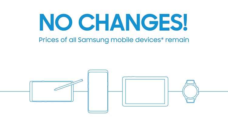 Samsung Malaysia says no price changes on their products!