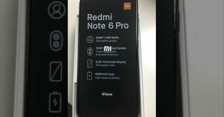 Images of Xiaomi Redmi Note 6 Pro leak showcasing a 6.26-inch display and 4000mAh display