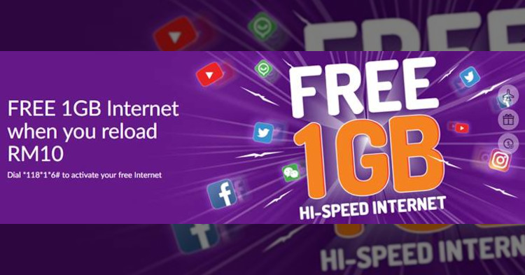 Xpax is offering 1GB of free data whenever you reload RM10 or more