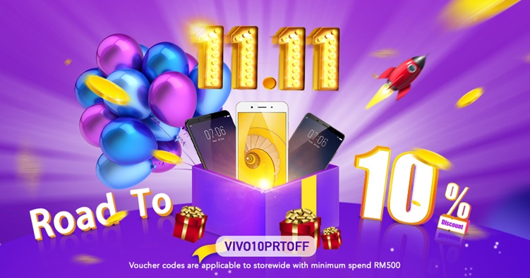 vivo Malaysia giving away another promo code for Road to 11.11 in Lazada