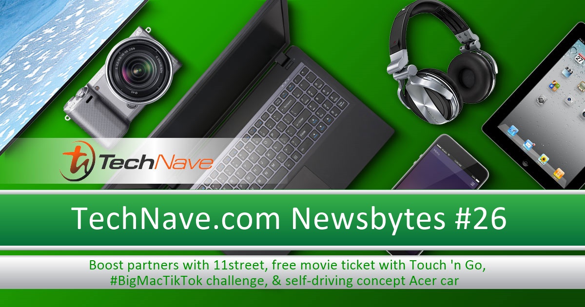 NewsBytes #26 - Boost partners with 11street, free movie ticket with Touch 'n Go, #BigMacTikTok challenge, self-driving concept Acer car and more