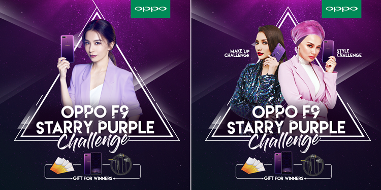 OPPO Malaysia's Starry Purple MakeUp/Style Challenge starts now with a chance to bring home a free F9