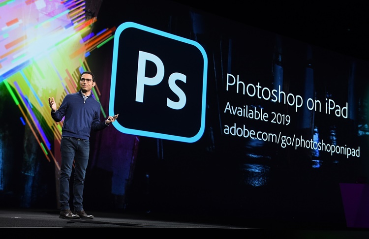 Adobe’s Scott Belsky announces Adobe Photoshop is coming to iPad Pro at Adobe MAX in Los Angeles, Calif. on Monday, Oct. 15, 2018..jpg