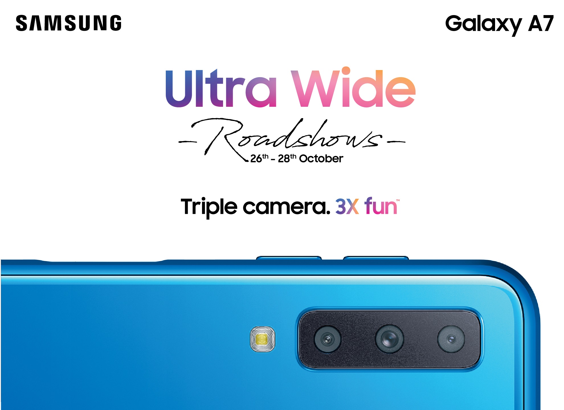 Samsung Malaysia holding multiple Samsung Galaxy A7 (2018) roadshows from 26 - 28 October 2018
