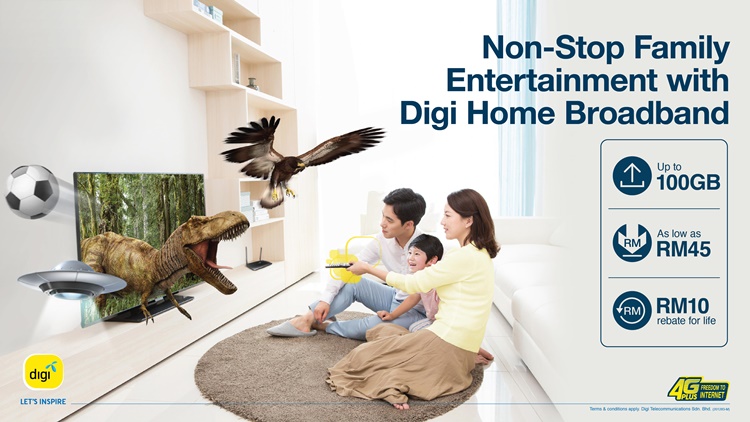 Digi Home Broadband plans get 50% more data starting from RM45