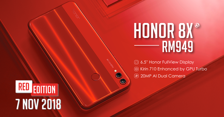 honor 8X Red Edition coming to Malaysia soon on 7 November ...