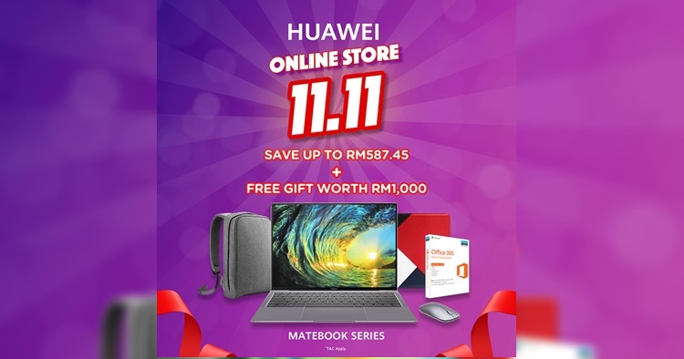 Save up to RM587 on a Huawei MateBook series on Mega Online Sale Day 11.11 promo