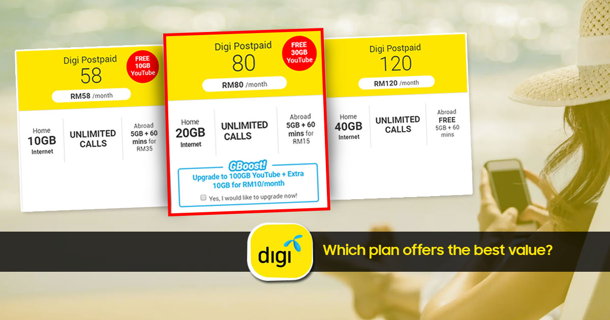 Digi Postpaid plan comparison - which of these Digi postpaid plans offers the best value for your money