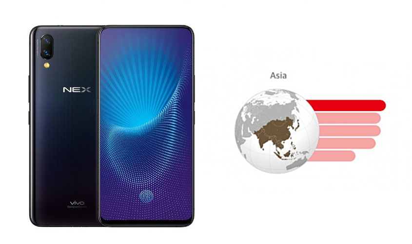 vivo scored 15% market share from 2018 Q3 in the Asia region