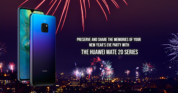 Preserve and share the memories of your New Year's Eve party with the Huawei Mate 20 series