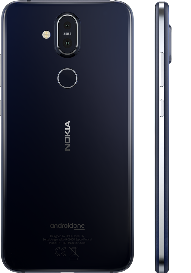 Nokia 8.1 - Blue Silver - Back.png