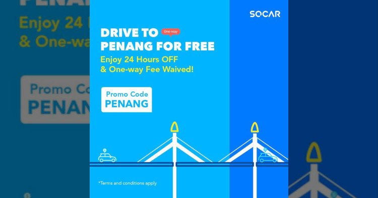 You can have a FREE one-way trip to Penang courtesy of SOCAR