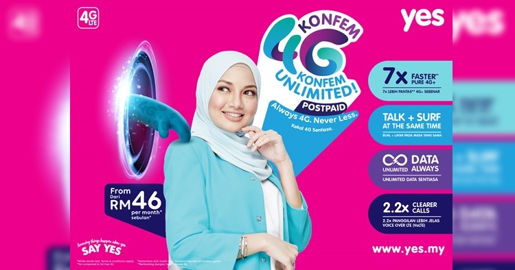 YES Mobile introduces 4G KONFEM UNLIMITED POSTPAID PLAN from as low as RM46