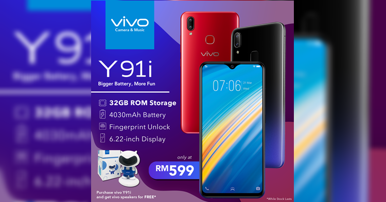 vivo v91i is back again for RM599 with a bigger 32GB interal storage