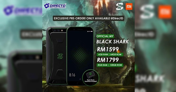 Xiaomi Black Shark exclusive pre-order by DirectD starts from RM1599