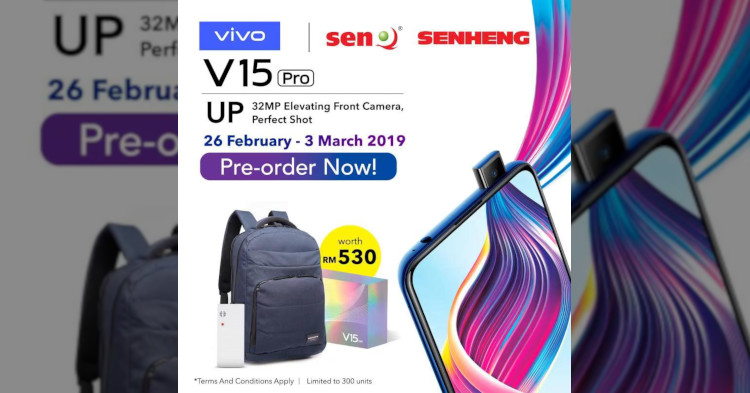 Pre-order the Vivo V15 Pro now and get prizes up to RM530 and more with senQ and Senheng