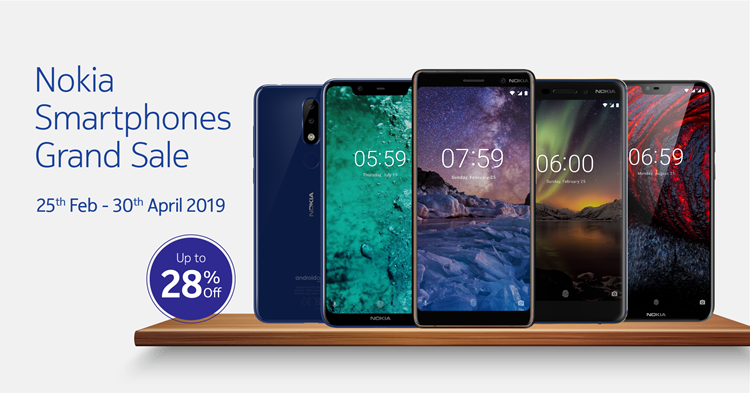 Nokia Grand Sale is happening until 30 April 2019 with a 28% discount