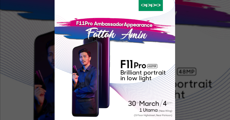 Stand a chance to meet Fattah Amin in person when you purchase the OPPO F11 Pro