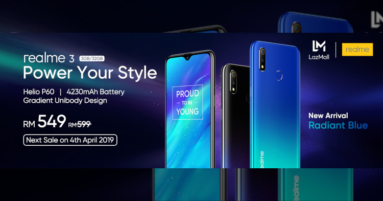 Realme 3 will be on sale for only RM549 starting 4 April 2019