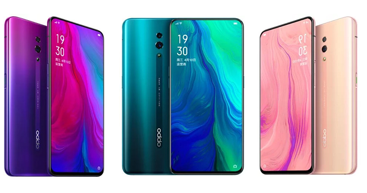 Official renders of the OPPO Reno smartphone surface in 4 colours
