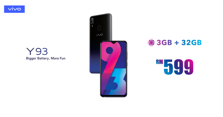 vivo Y93 with 4030mAh battery to go on sale for RM599