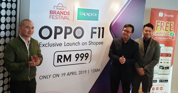 OPPO F11 will be just RM999 on 19 April 2019 in Shopee