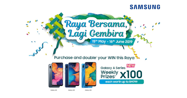 Samsung is giving away up to RM332400 in prizes including a brand new Galaxy S10+ this Raya!