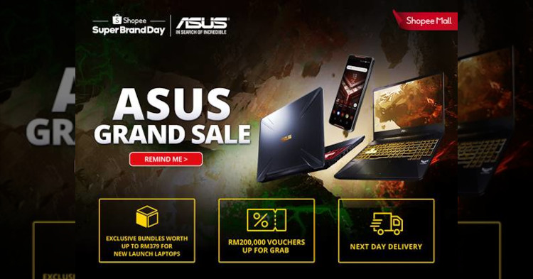 ASUS to have host the ASUS Grand Sale on Shopee with vouchers up to RM200000 up for grabs