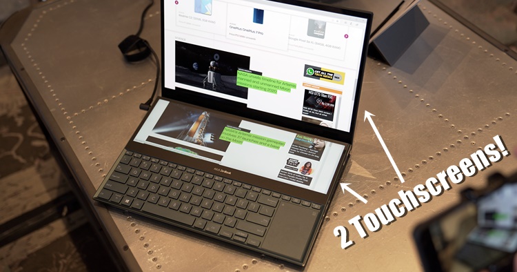 ASUS has just introduced the ZenBook Pro Duo notebook with two functioning touchscreens