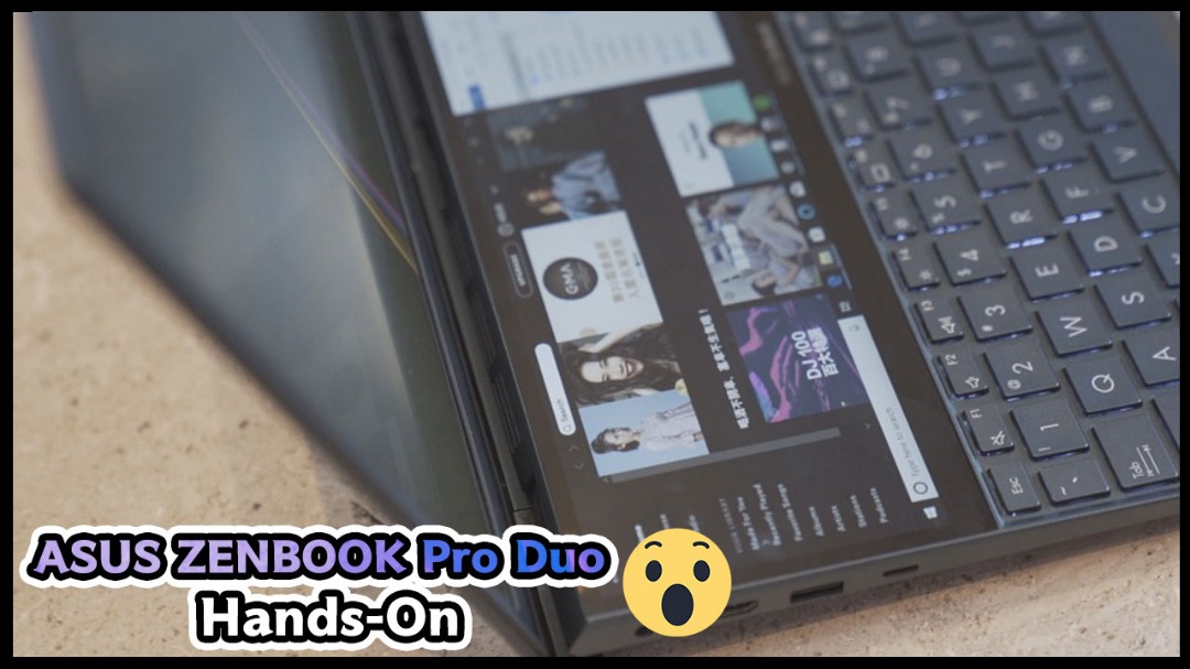 Have a look at the hands-on video of the ZenBook Pro Duo, which comes with dual 4k display!