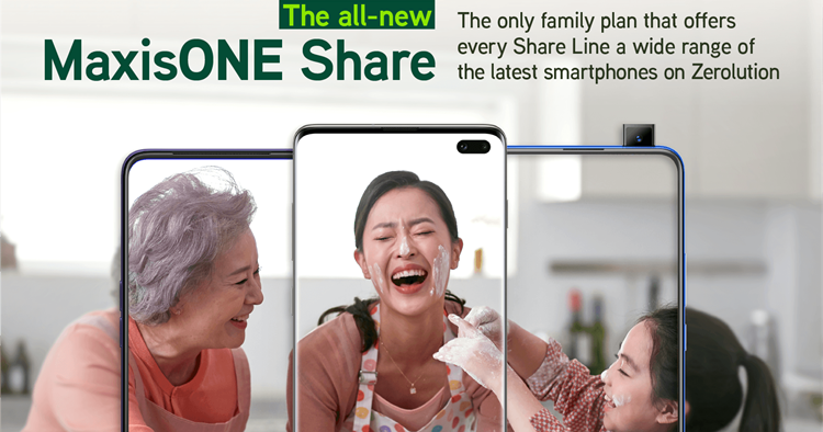 MaxisONE Share now allows each Share Line to own a smartphone on Zerolution for RM48/month