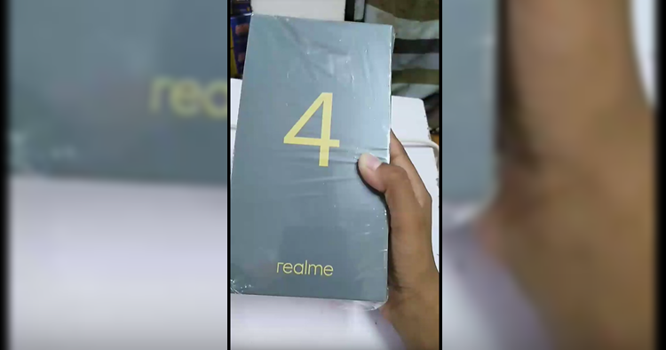 Realme 4 box appears on YouTube
