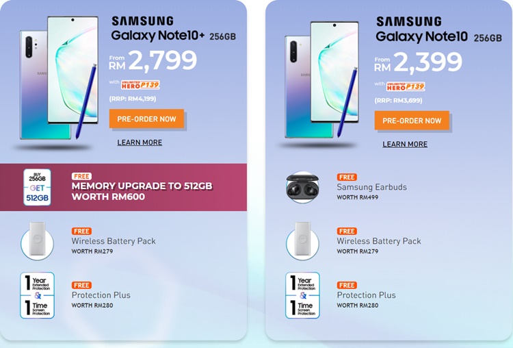 Comparison: Samsung Galaxy Note10 series pre-order plans ...