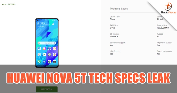 Huawei Nova 5T might have 8GB of RAM, 5.5-inch display and Android Q beta test