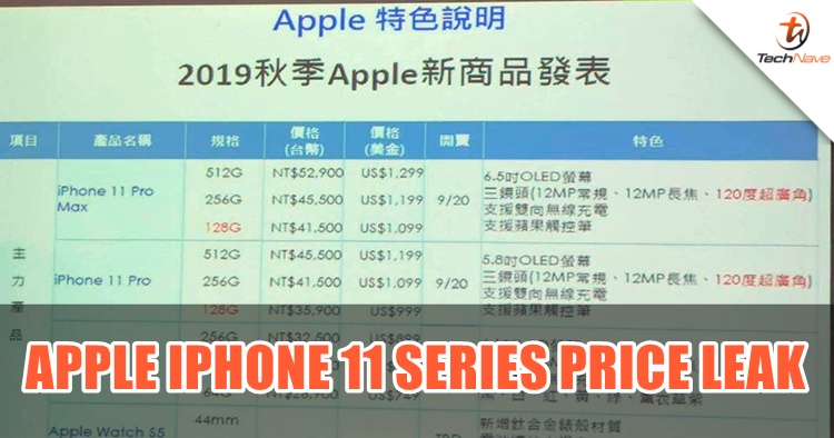 Apple iPhone 11 series price leak online, could start from ~RM3125