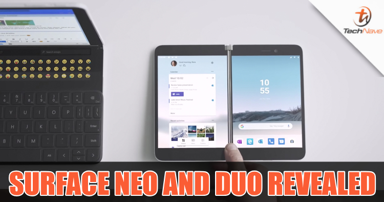 Folding dual screen Microsoft Surface Neo tablet and Surface Duo phone running Windows 10X and Android revealed