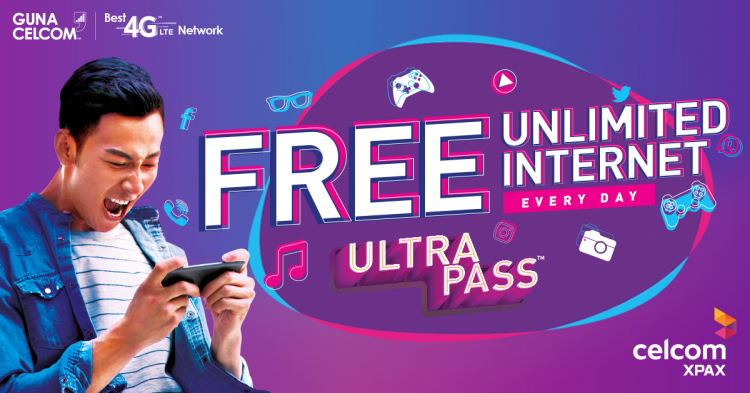 Celcom Xpax is offering prepaid customers FREE unlimited Internet every day