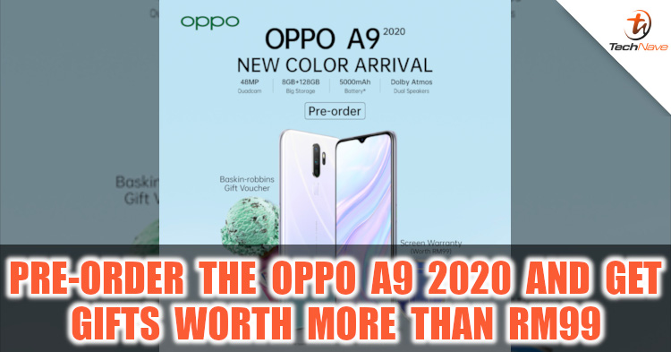 Pre-order the OPPO A9 2020 Vanilla Mint and get free gift worth RM99 and more