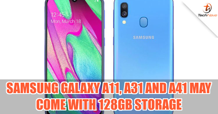 Samsung A11, A31 and A41 to have up to 128GB in storage?