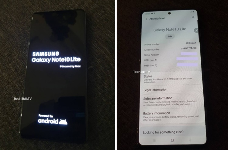 Samsung Galaxy Note 10 Lite full specifications leak