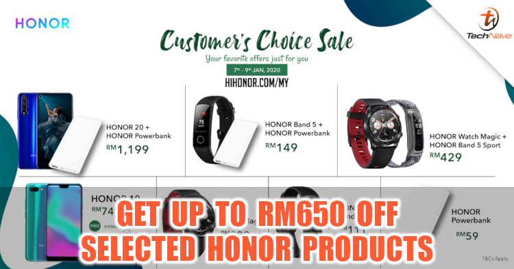 Get up to RM650 off selected products during the HONOR Customer's Choice Sale