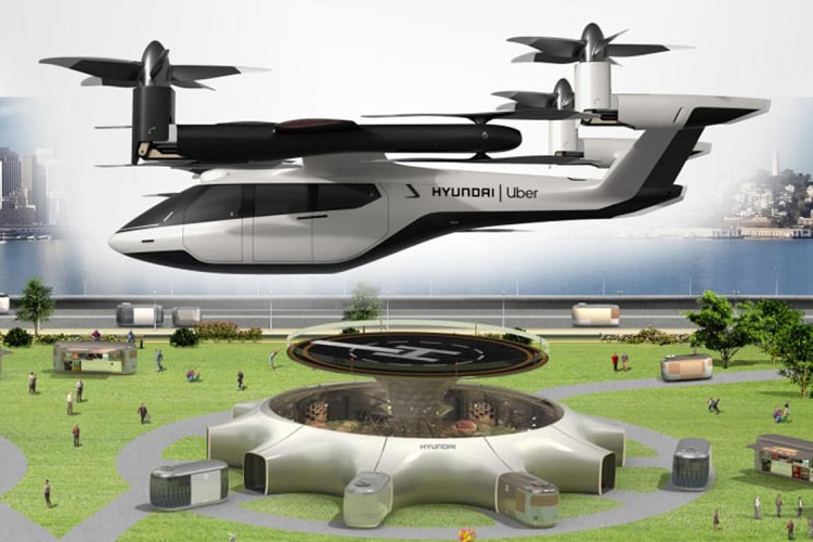 Uber and Hyundai are developing a fourseat flying vehicle, with