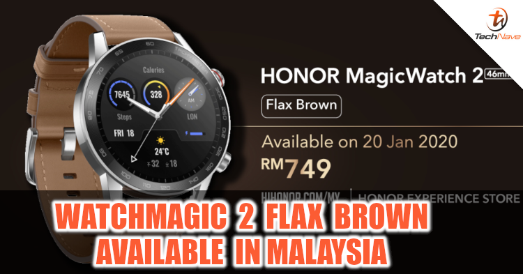 HONOR MagicWatch 2 Flax Brown Malaysia release: Leather strap and black bezels available from 20 January 2020