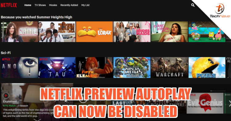 Finally, we can disable autoplaying of trailers or previews in Netflix