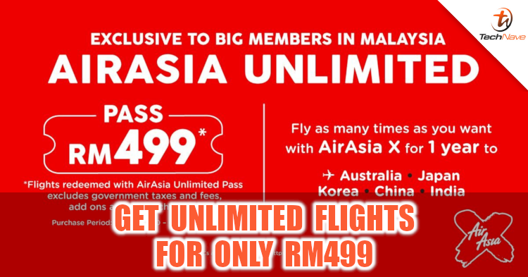AirAsia X offering unlimited flights to selected destination at only RM499