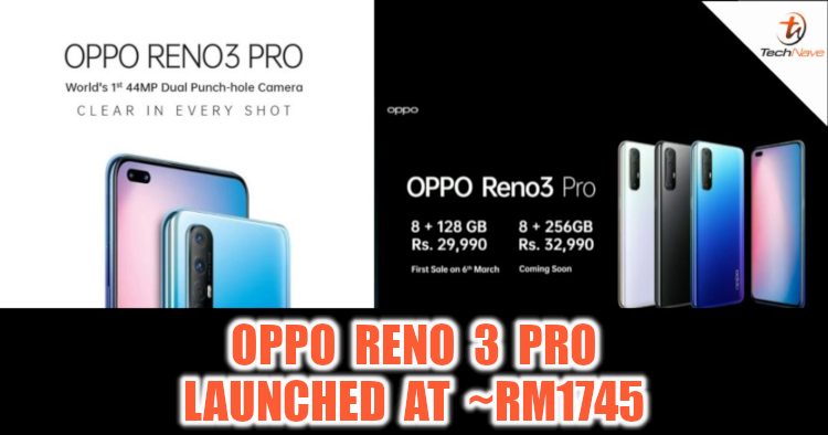 OPPO Reno 3 Pro release: up to 44MP front camera and quad-camera setup with 64MP main camera from ~RM1745