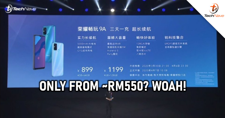HONOR 9A release: 5000mAh battery and 6.3-inch display from price of ~RM550