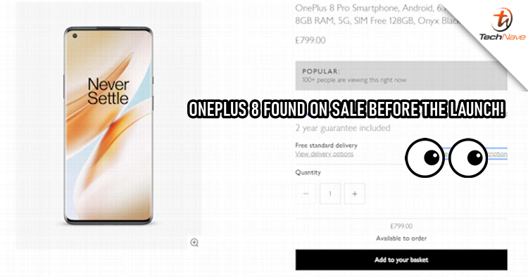OnePlus 8 with the starting price of ~RM3621 appeared on a retailer site before the launch event